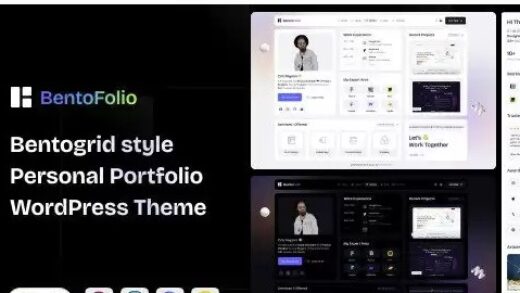 Bentofolio – Personal Portfolio WordPress Theme