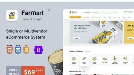 Farmart - Single or Multivendor Laravel eCommerce System (Nulled) v1.22.1