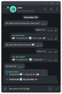 Currency exchange bot for Telegram SoftWare