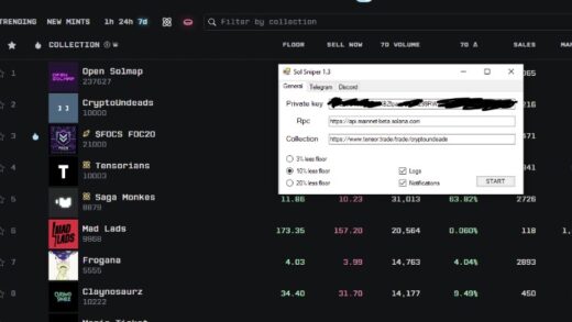 Solana NFT sniping bot for the marketplace