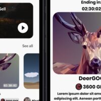 NFT Marketplace App UI with support for dark mode